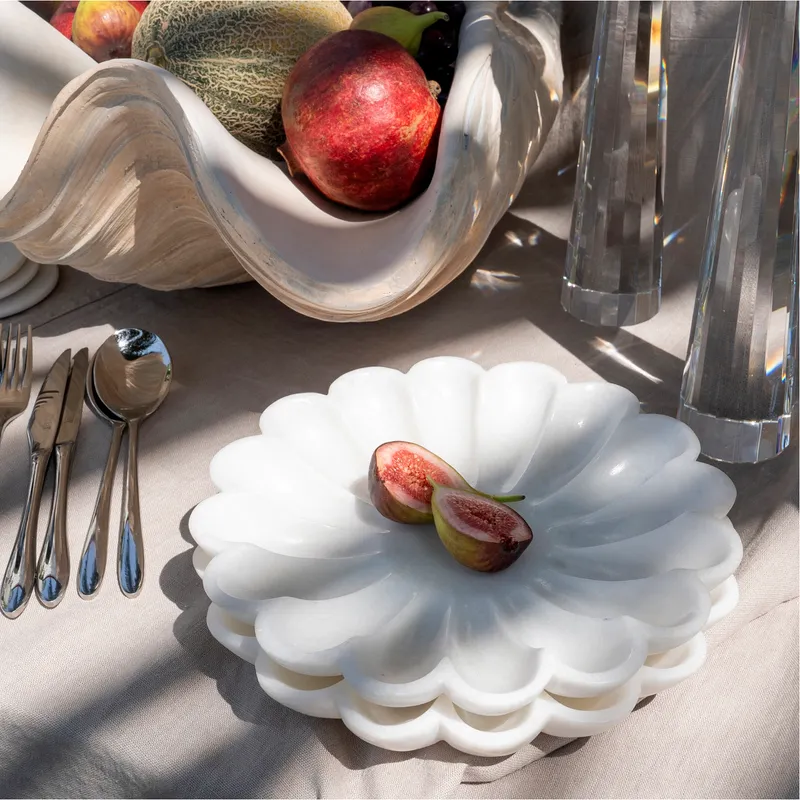 MARBLE bowl decoration white - dia 25cm