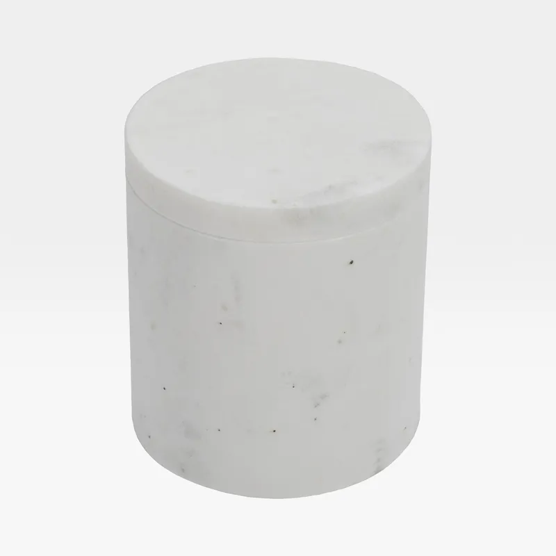 MARBLE canister with lid white