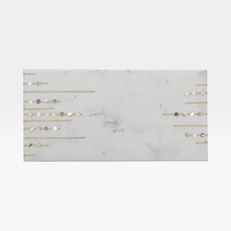 MARBLE platter white/gold - 40x20cm