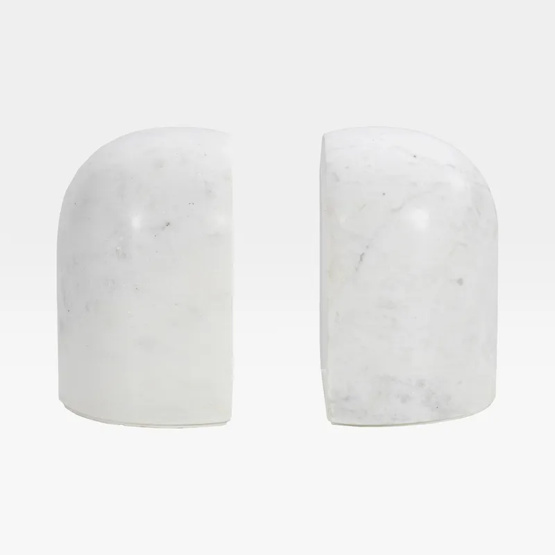 MARBLE bookends white set of 2 - H12cm