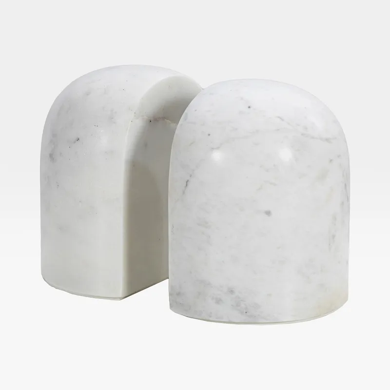 MARBLE bookends white set of 2 - H12cm