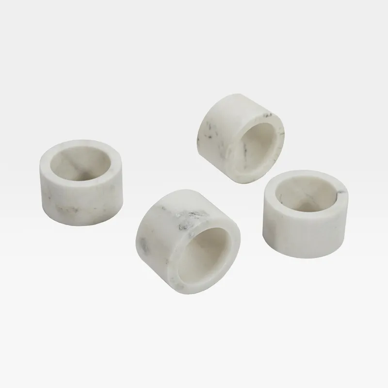 MARBLE napkin ring white set of 4