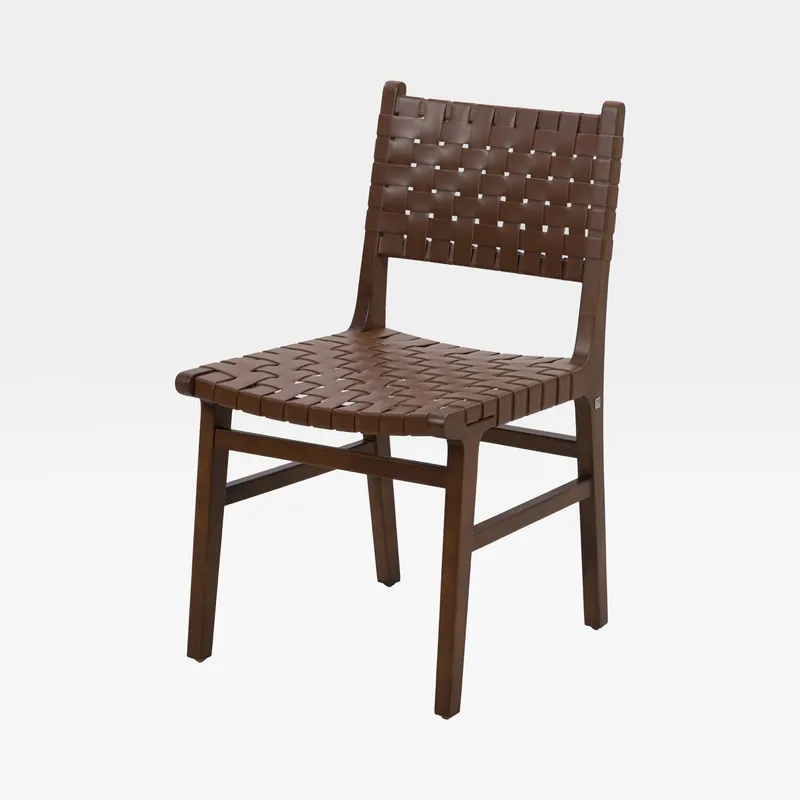 PARMA dining chair faux leather brown