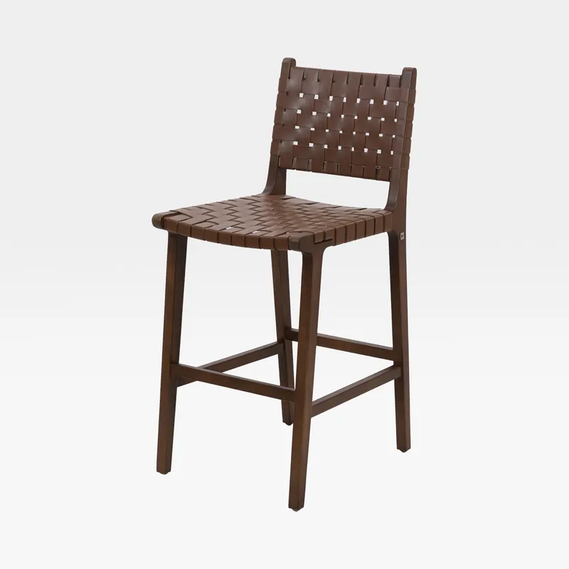 PARMA counter chair faux leather brown