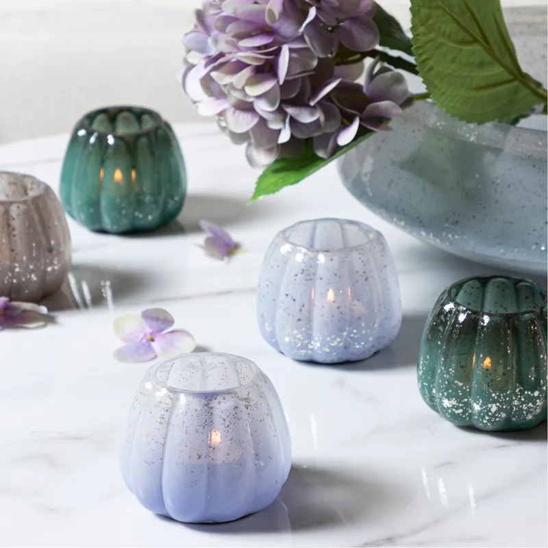 VERDI tea light holder blue - H6cm
