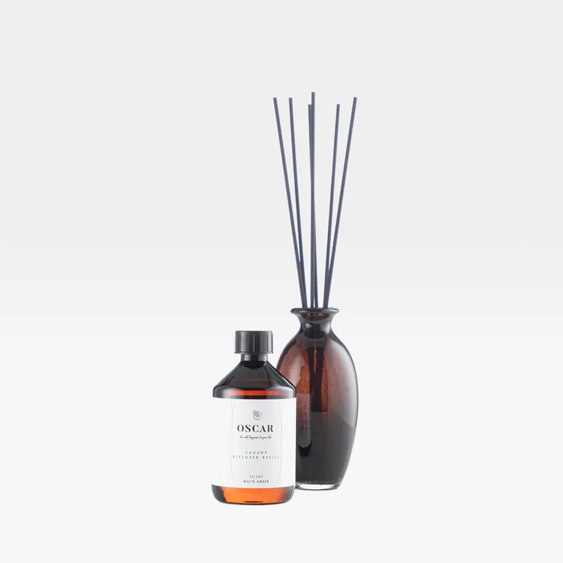BURANO White Amber diffuser black - 500ml