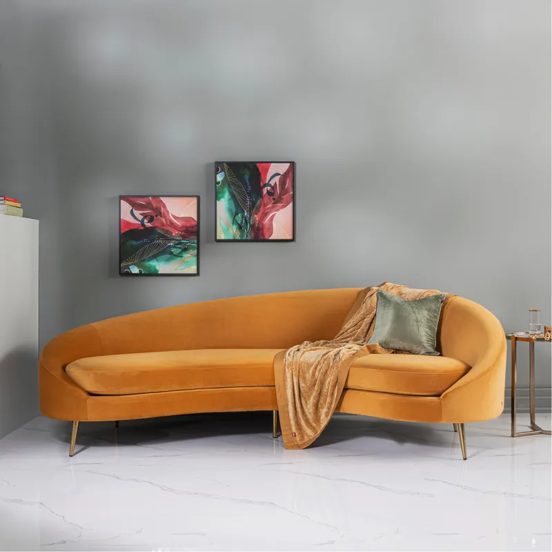 ODE side table white/gold - dia 40cm
