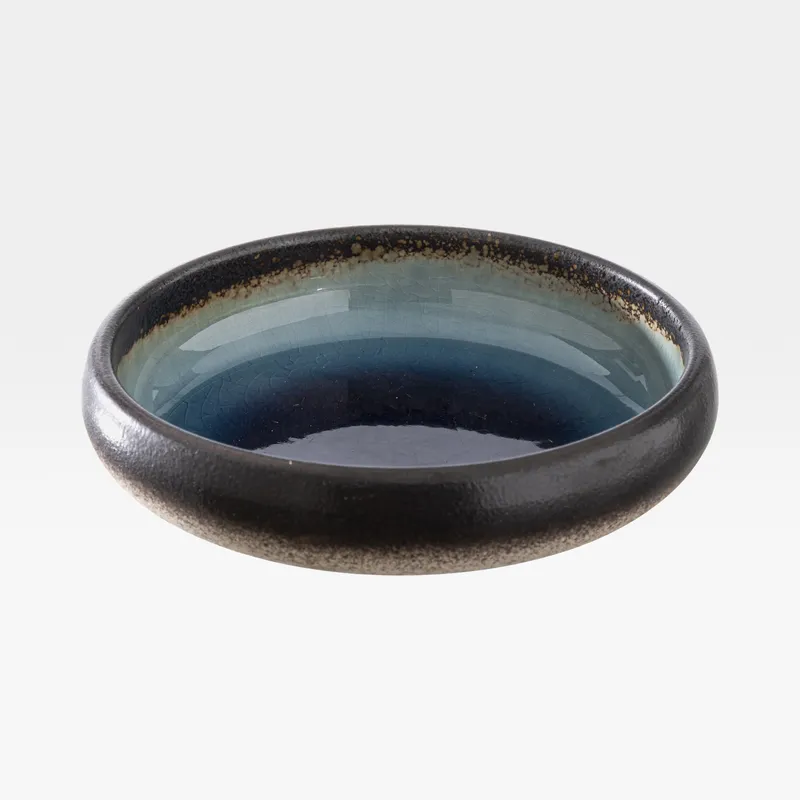 KYOTO plate blue/black - dia 15cm