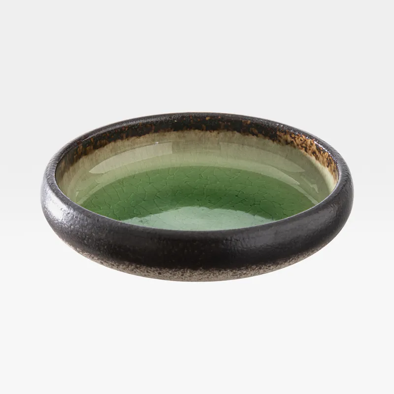 KYOTO plate green/black - dia 15cm