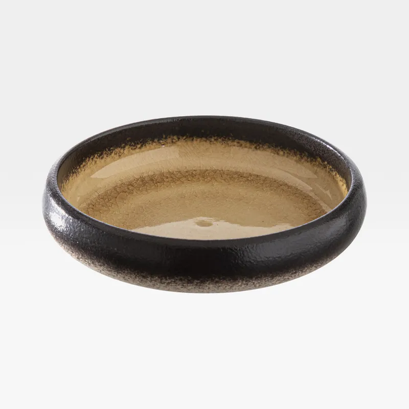 KYOTO plate yellow/black - dia 15cm
