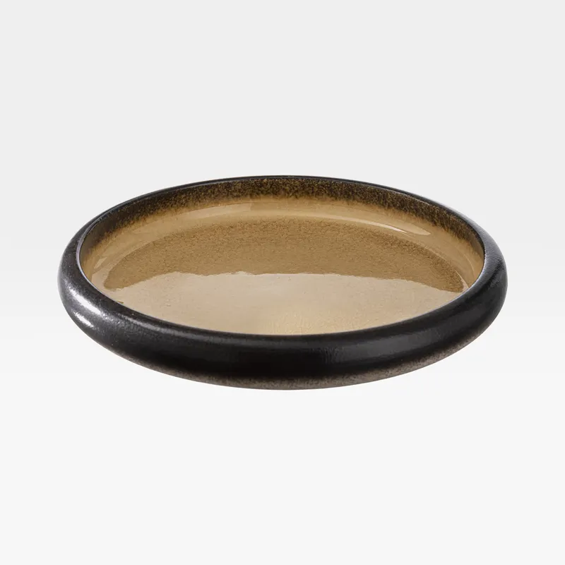 KYOTO plate yellow/black - dia 24cm