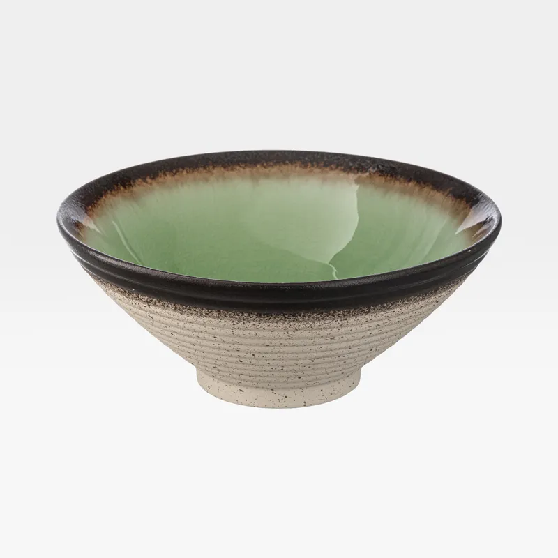KYOTO bowl green/black - dia 23cm