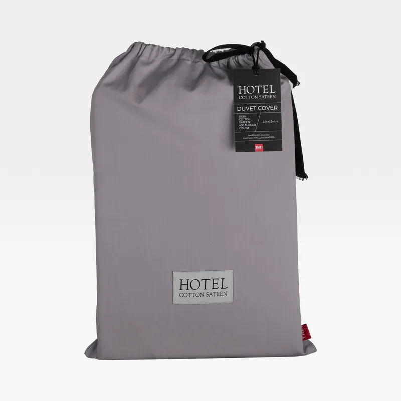 HOTEL Sateen duvet cover dark grey - 224x224cm