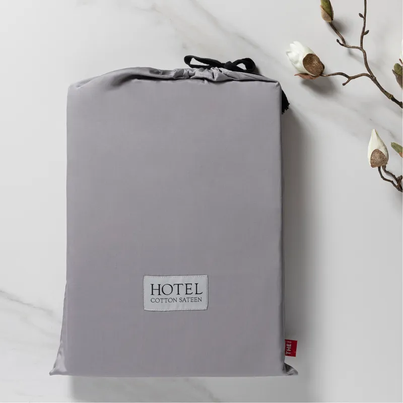 HOTEL Sateen duvet cover dark grey - 224x224cm