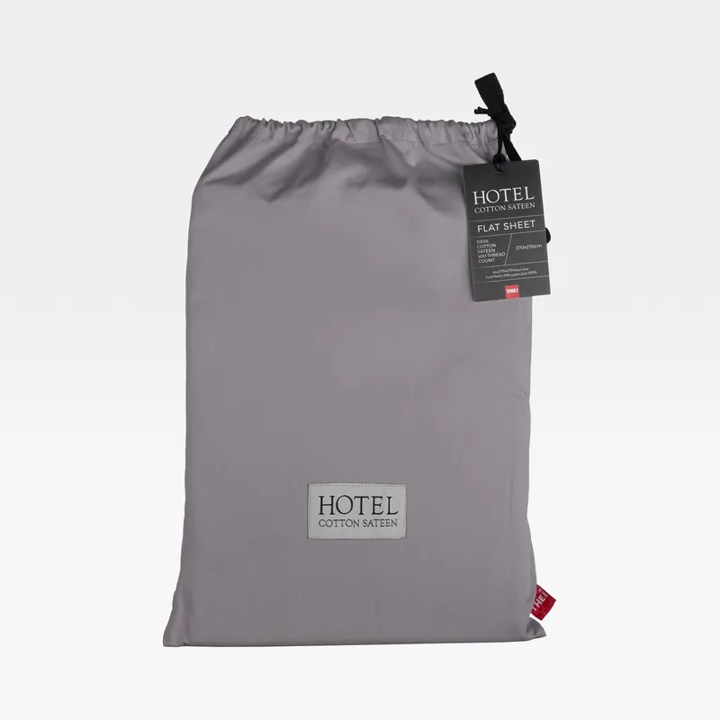 HOTEL Sateen flat sheet dark grey - 270x270cm