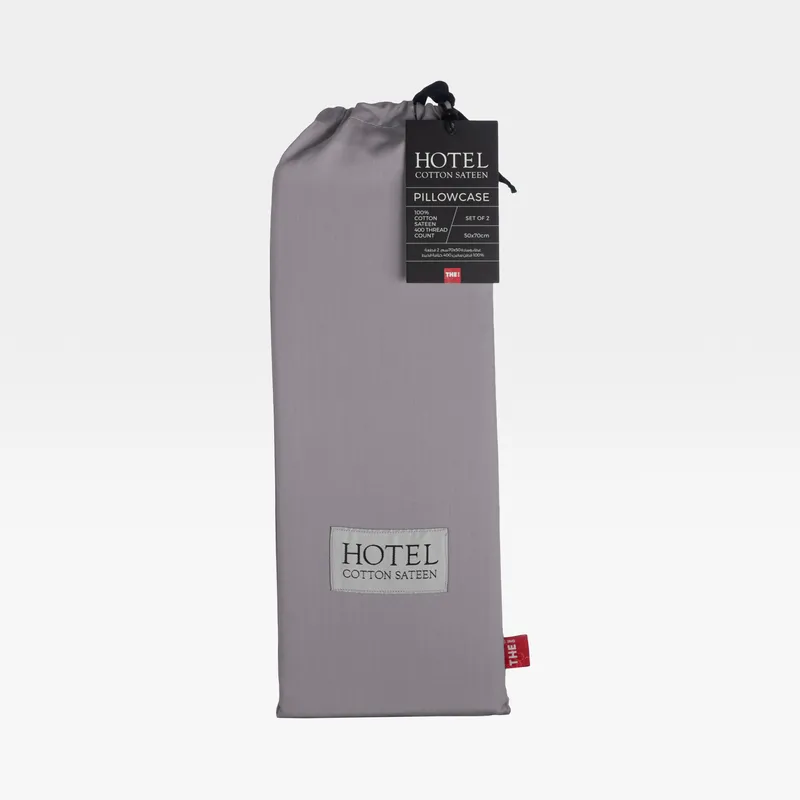 HOTEL Sateen pillowcase darkgrey set of 2-50x70cm