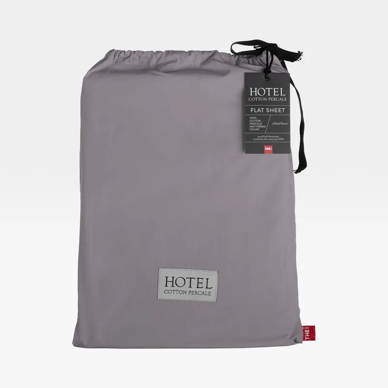 HOTEL Percale flat sheet dark grey - 270x270cm