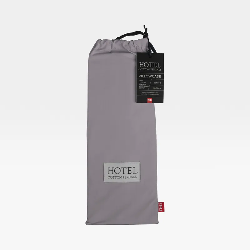 HOTEL Percale pillowcase darkgrey set of 2-50x70cm