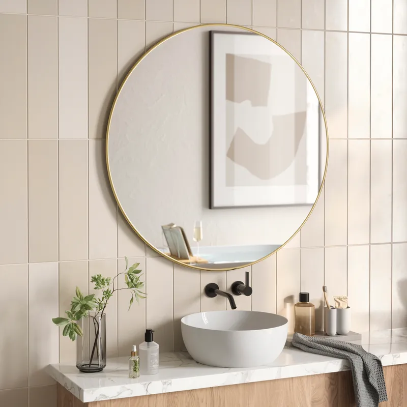 HUBBA wall mirror brass - dia 61cm