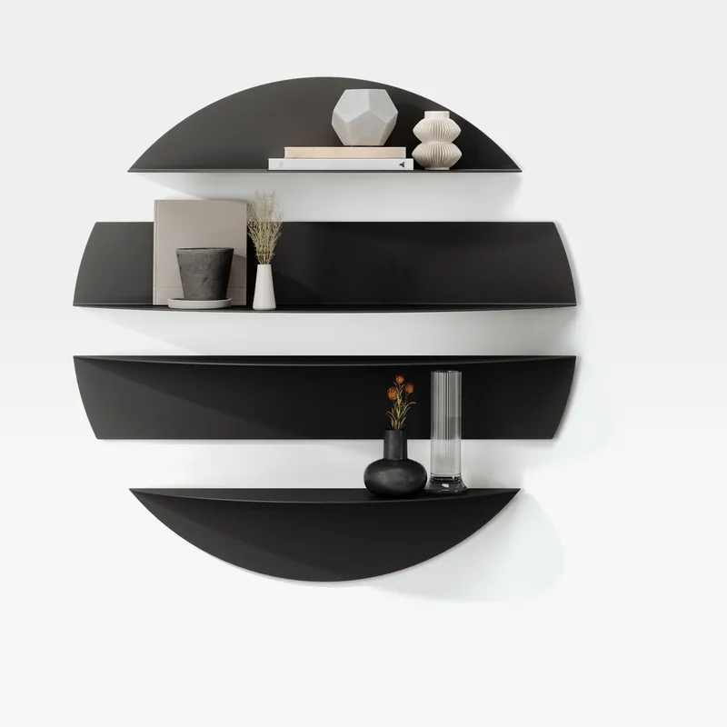 SOLIS wall shelf black set of 4