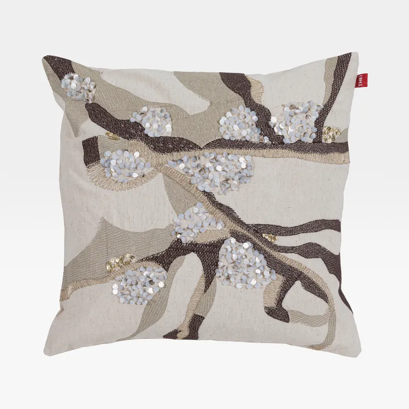 SADIYA cushion cover cream/brown - 45x45cm