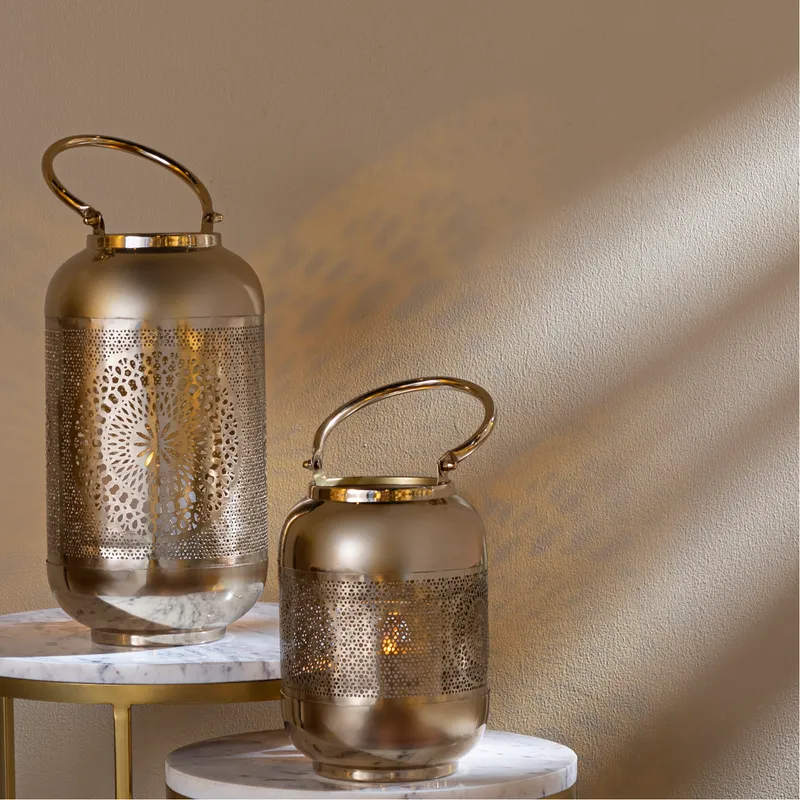 ANYA nesting table white/brass set of 2