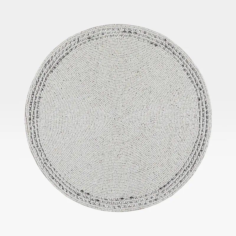 AISLIN placemat white/silver - dia 38cm
