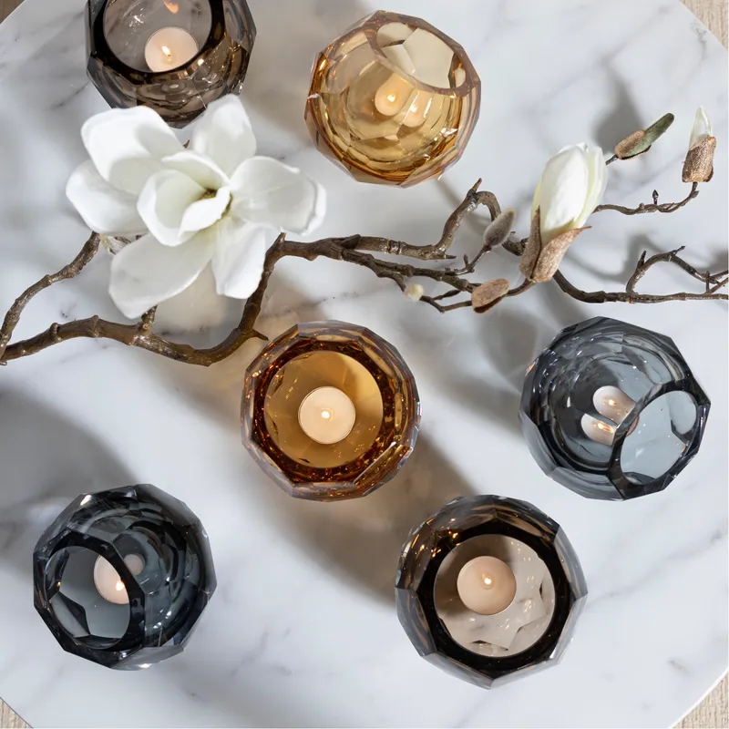 KORY tea light holder grey - H10cm