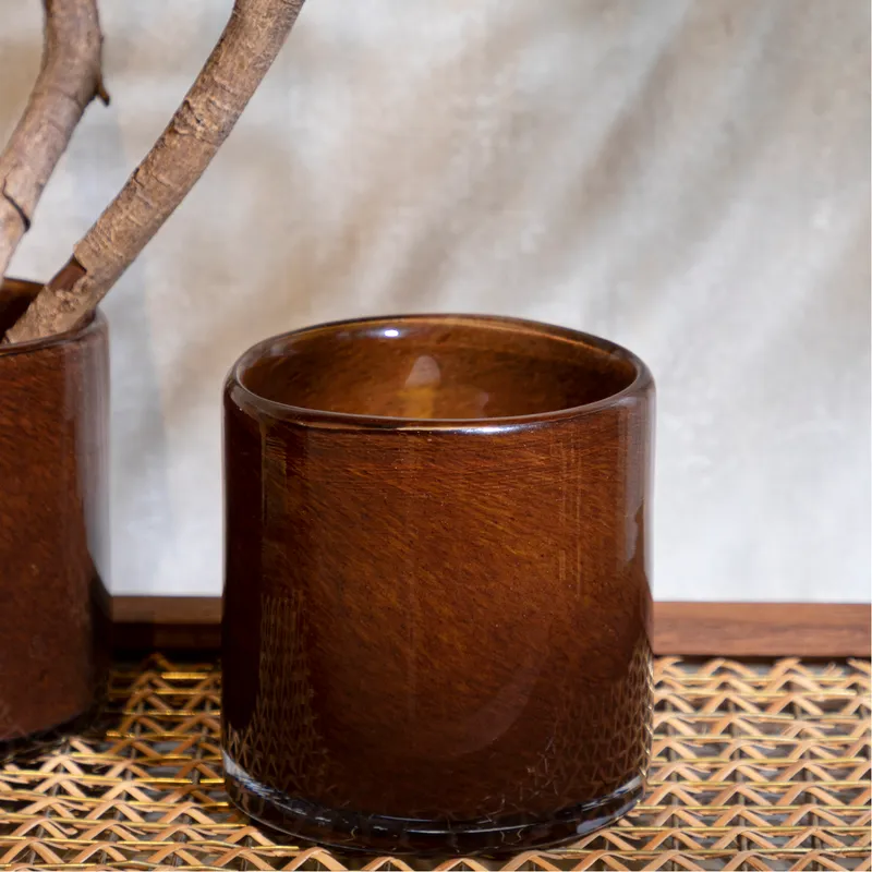 SOREN tea light holder brown - H10cm