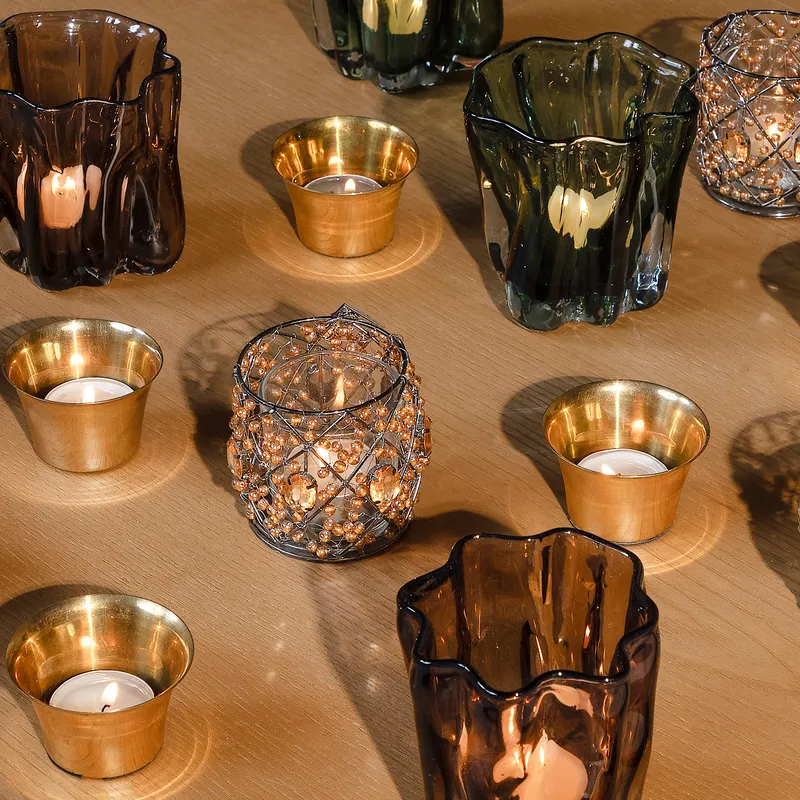 JANAI tea light holder gold - H4cm