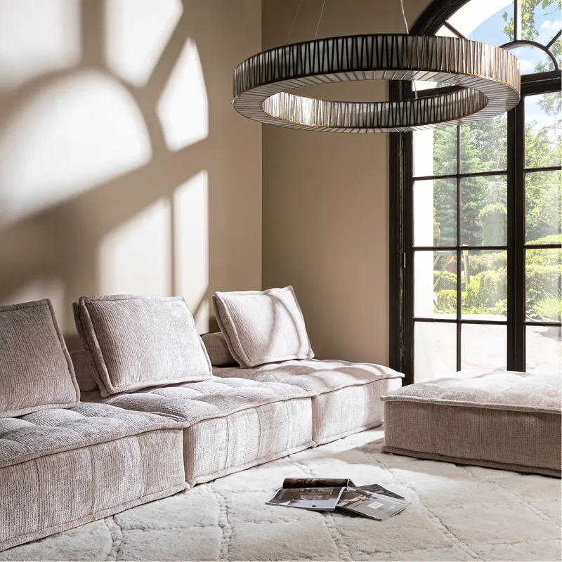 KRISTINE chandelier white/brass - dia 120cm