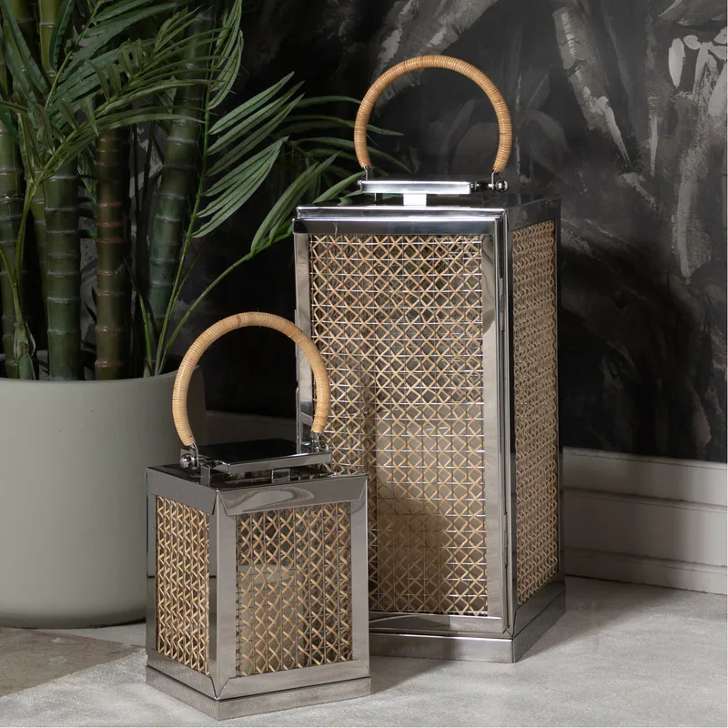 JALY lantern natural/stainless steel - H23cm