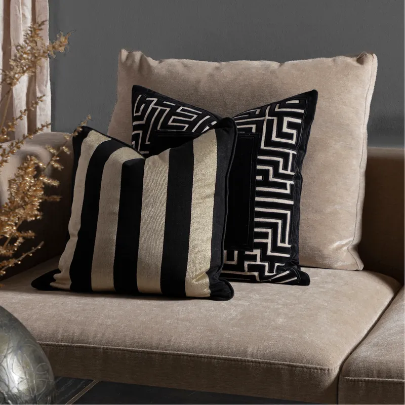 CUBA cushion cover black/beige - 45x45cm