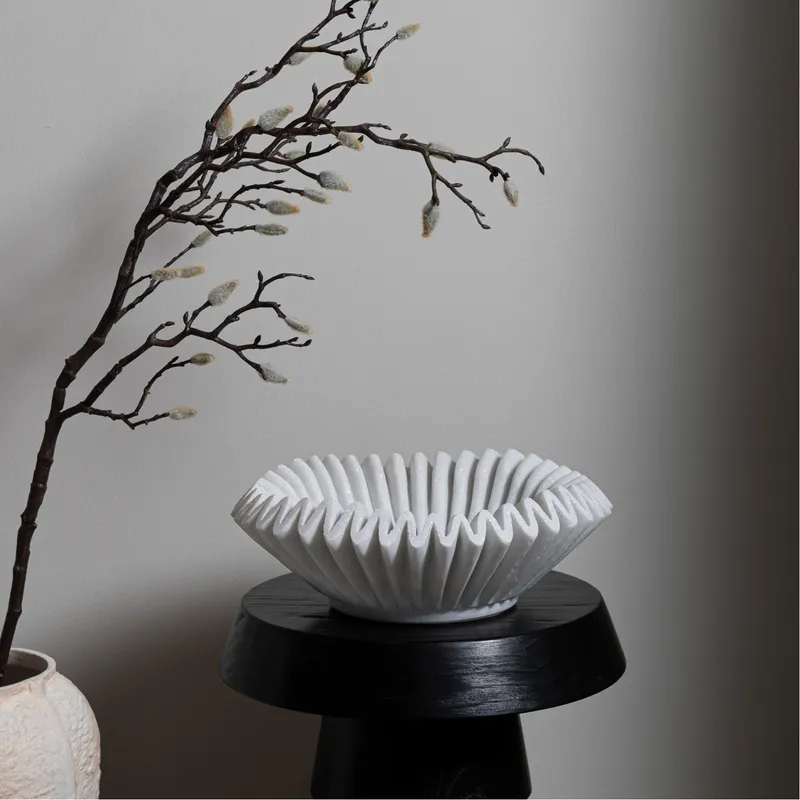 MARBLE bowl decoration white - dia 30cm