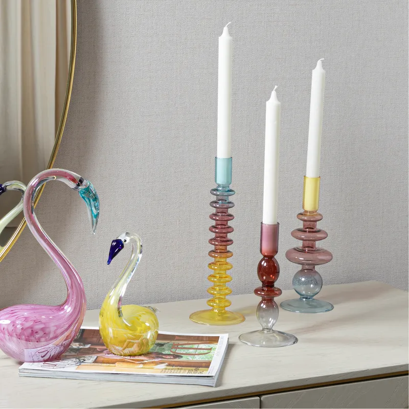 GLOW taper candle white set of 4