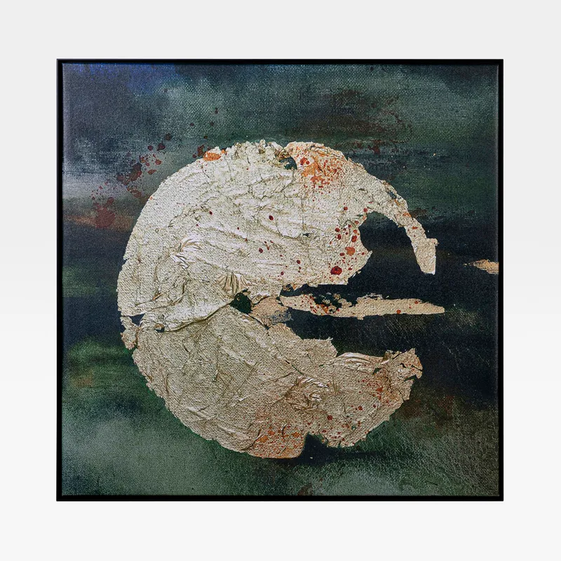 ROUND framed canvas black - 101x101cm