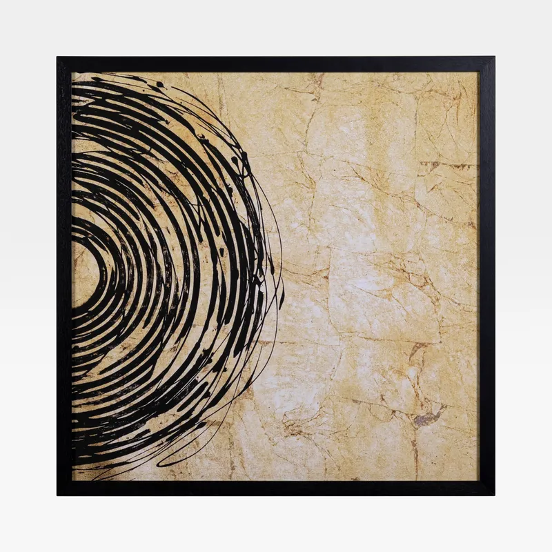 GOLD Eclipse II print black - 80x80cm