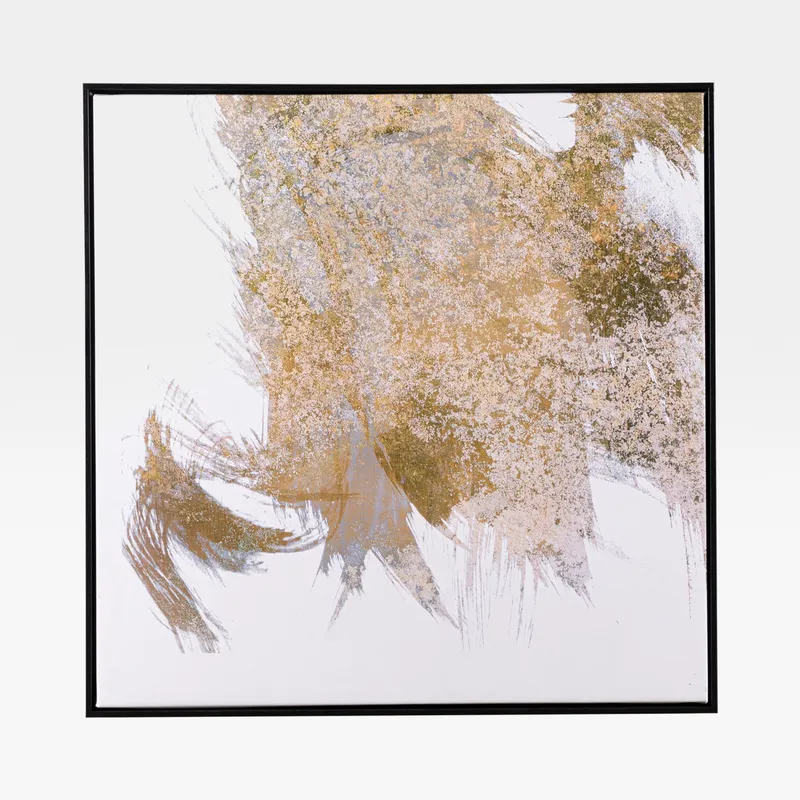 TRENDS II framed canvas gold - 81x81cm