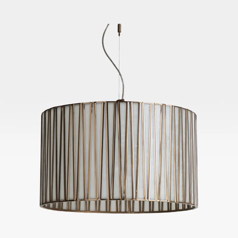 KRISTINE pendant lamp white/brass - dia 51cm