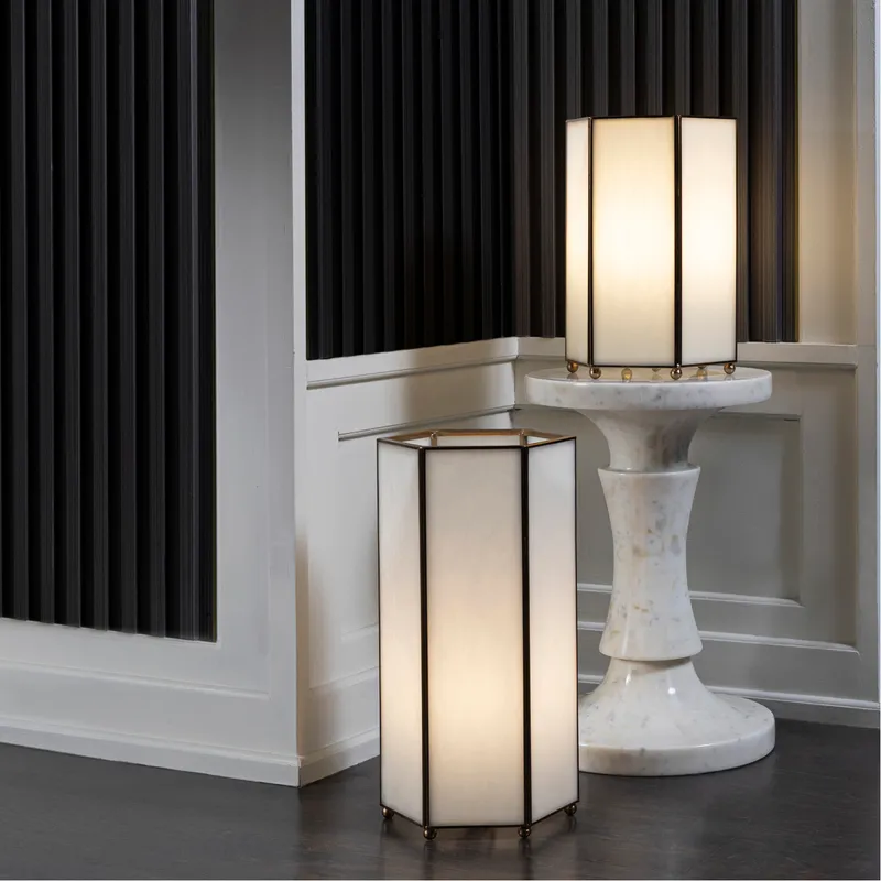 FACETS floor lamp white/brass - H42cm