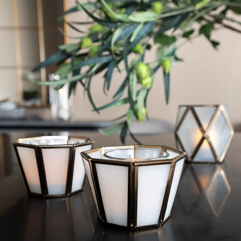 EVANS tea light holder brass - H11cm