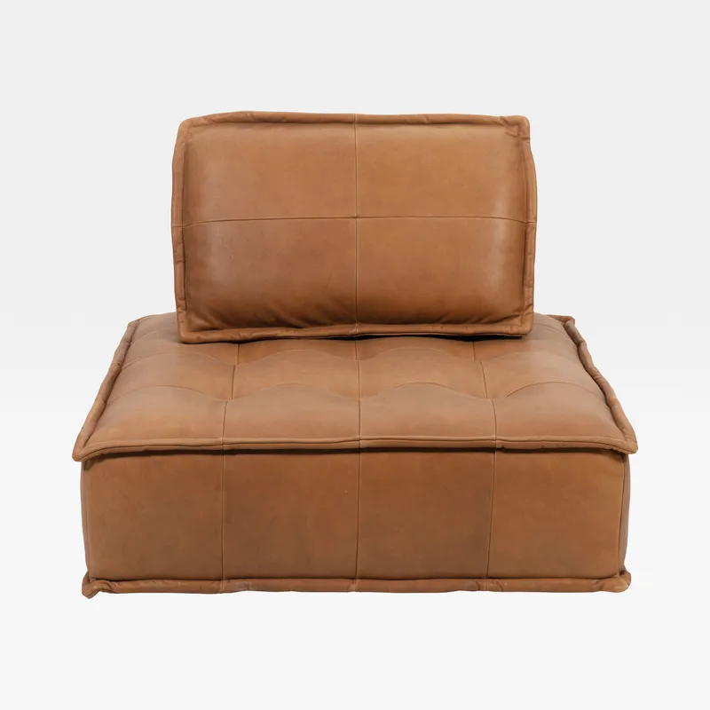SMART armless modular chair leather brown