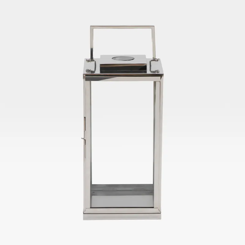 SOLAR lantern nickel - H58cm