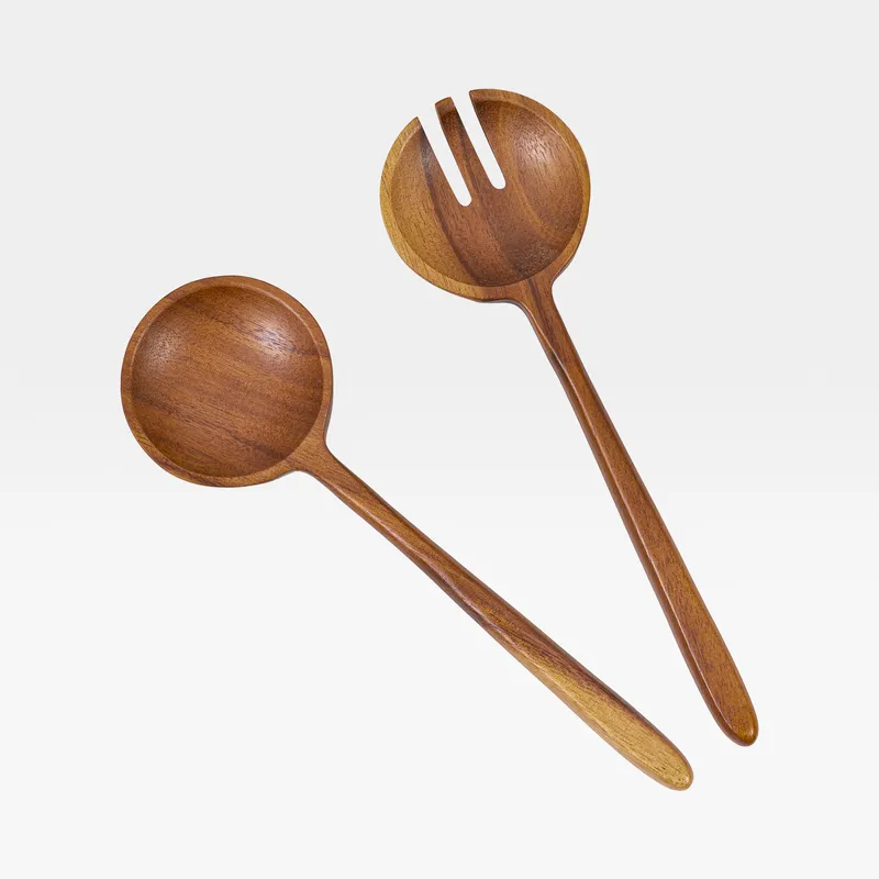 ACACIA salad server brown set of 2