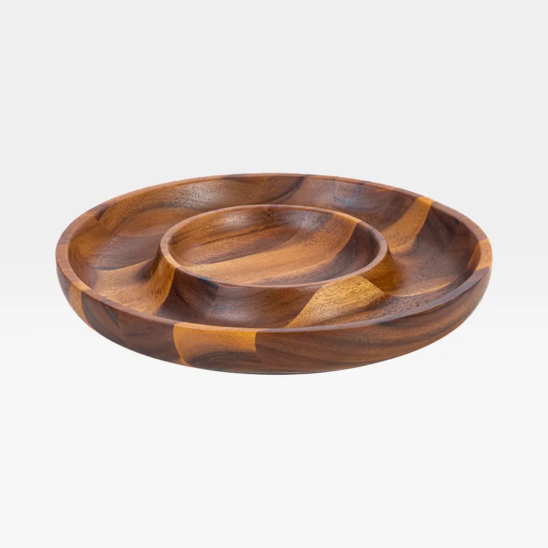 ACACIA chip and dip brown - dia 35cm