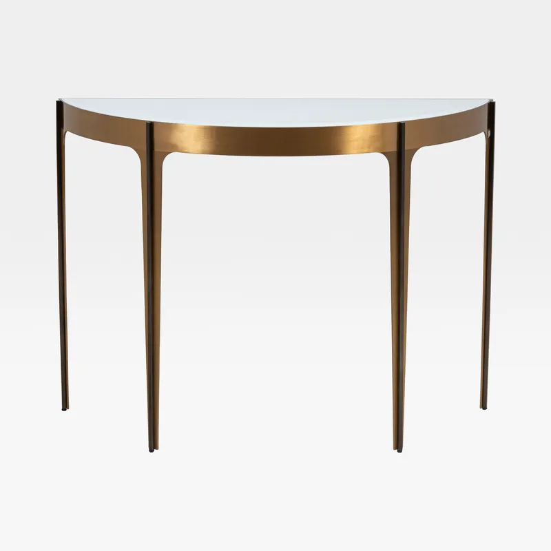 BABYLON moon console white/brass - 103x40cm