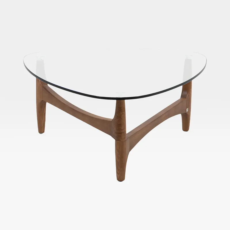 RASON coffee table clear/brown - 90x90cm