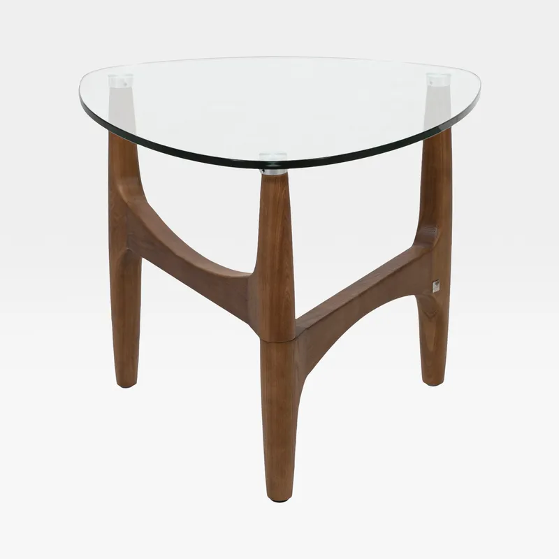 RASON side table clear/brown - 59x59cm