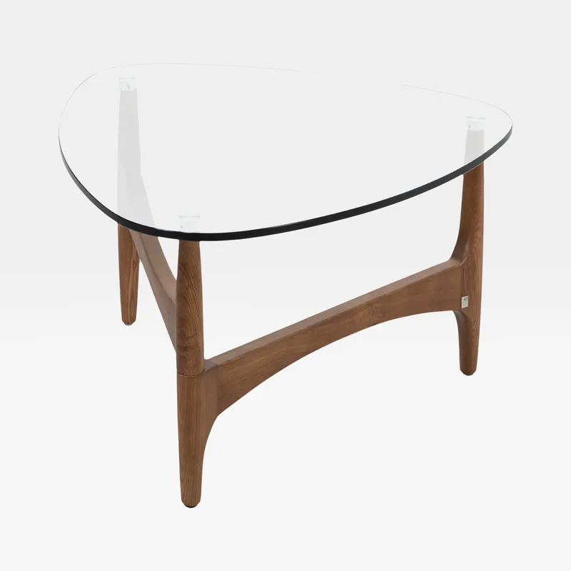 RASON side table clear/brown - 59x59cm