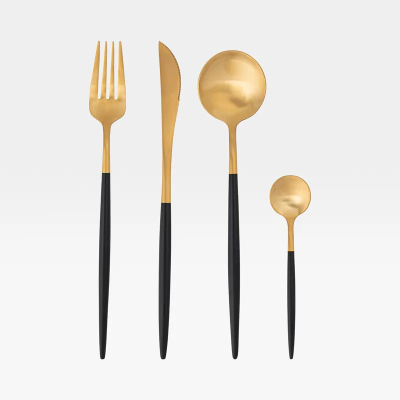 KALLEN cutlery gold/black set of 4